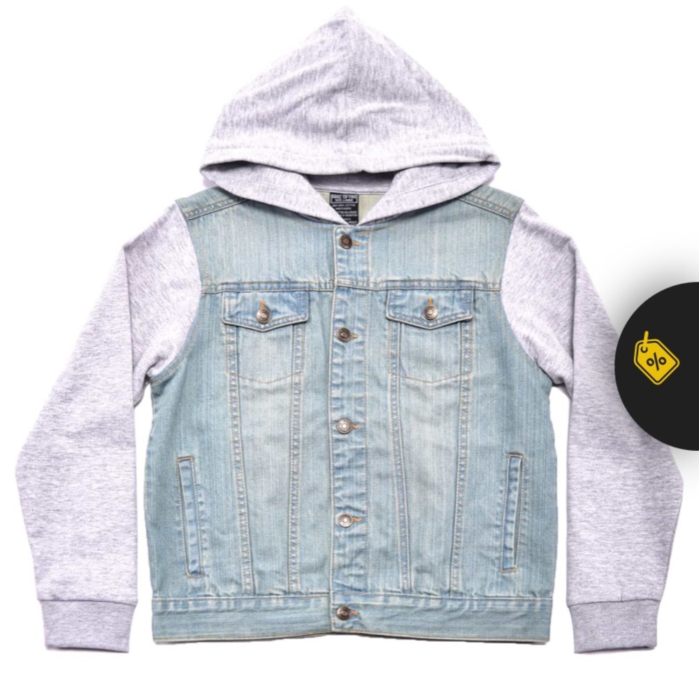 Boys Denim 2FER Hoodie Jacket